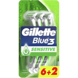gillette blue 3 sensitive disposable razors 3 bladed 62 free razors 180.0